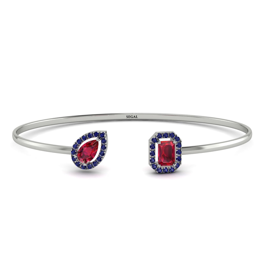 Geometric Pearl And Emerald Ruby Bracelet - Catherine No. 72
