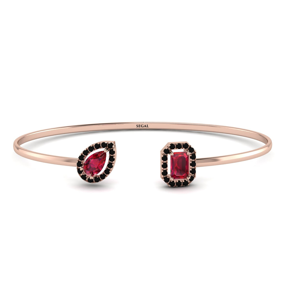 Geometric Pearl And Emerald Ruby Bracelet - Catherine No. 41