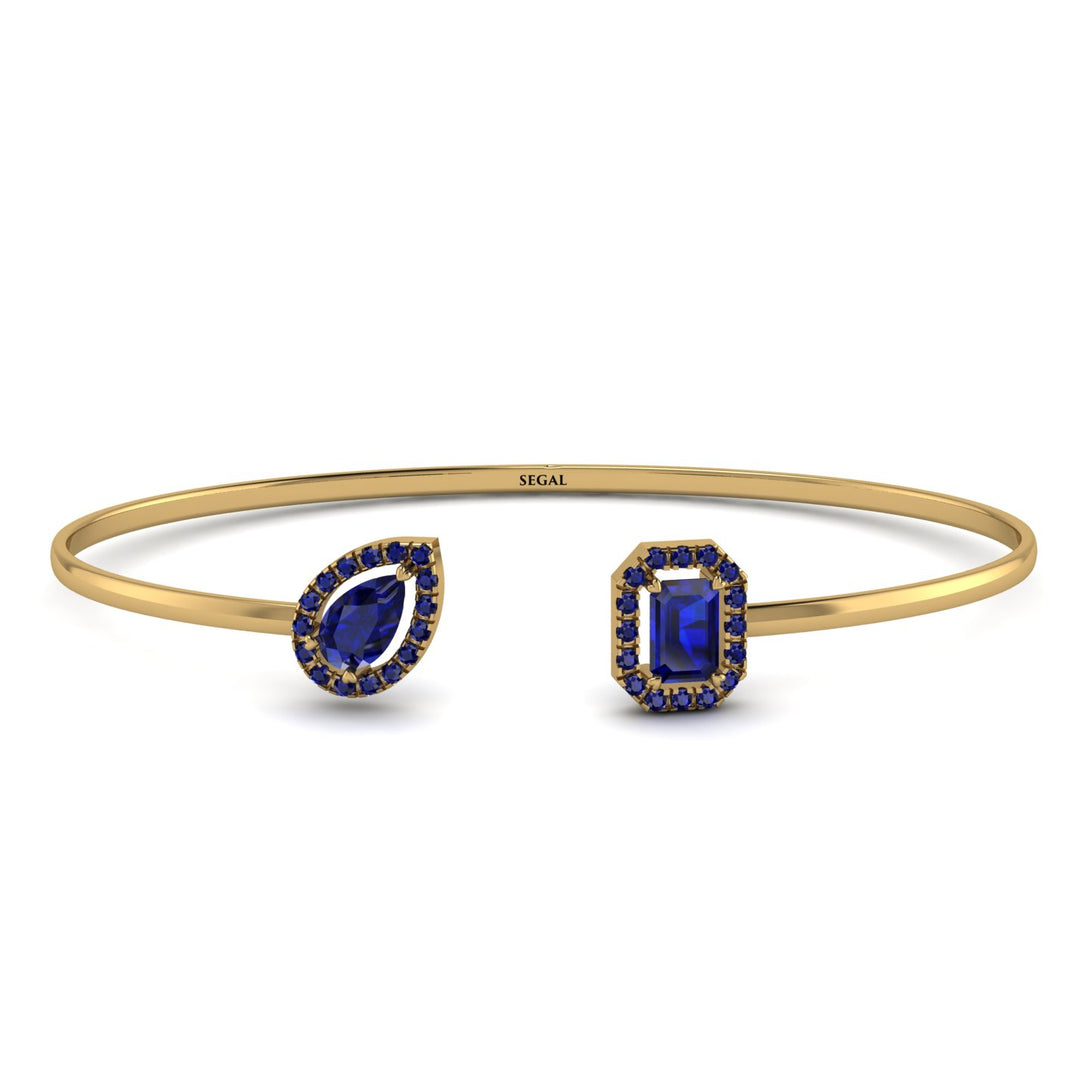 Geometric Pearl And Emerald Sapphire Bracelet - Catherine No. 73