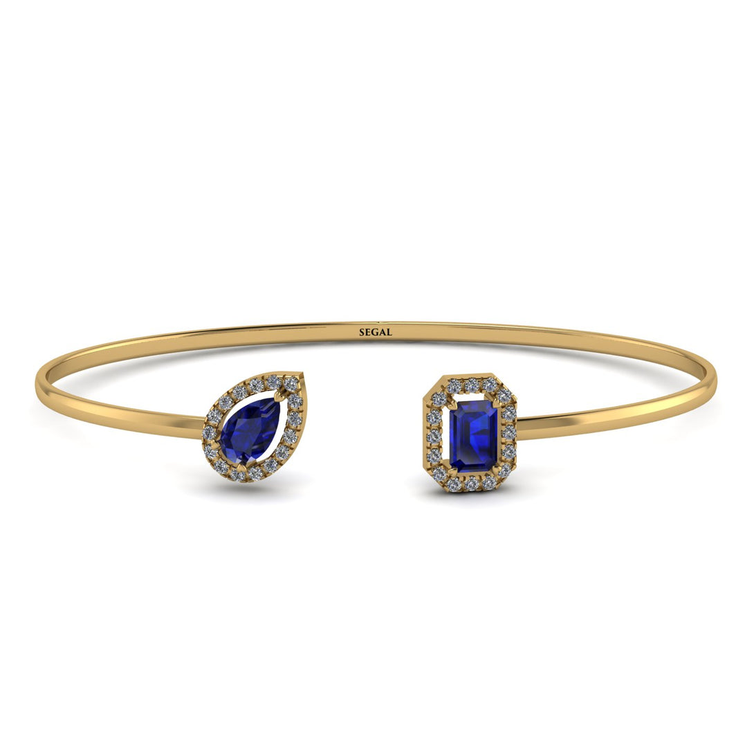 Geometric Pearl And Emerald Sapphire Bracelet - Catherine No. 13
