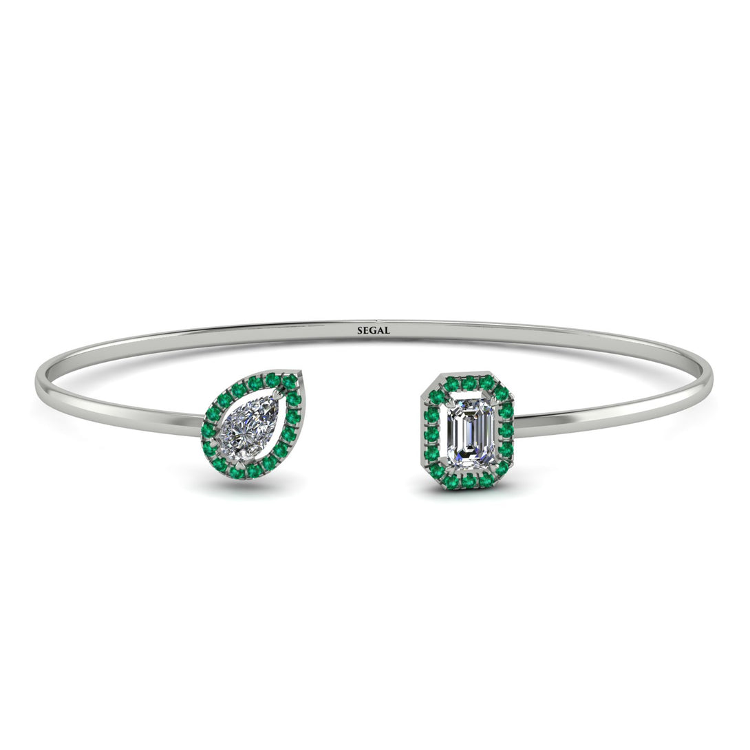 Geometric Pearl And Emerald Diamond Bracelet - Catherine No. 18