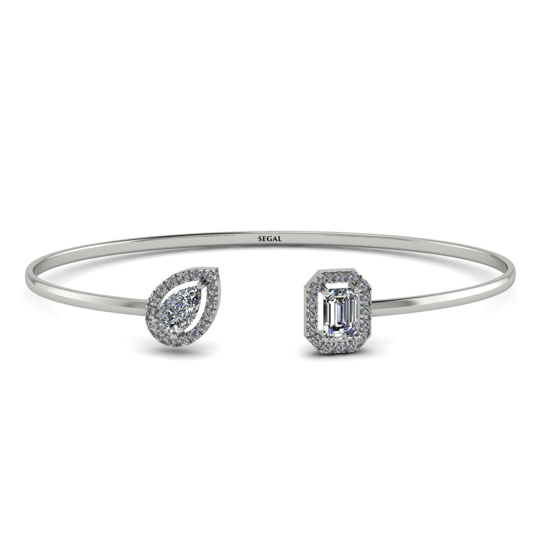 Geometric Pearl And Emerald Diamond Bracelet - Catherine No. 3