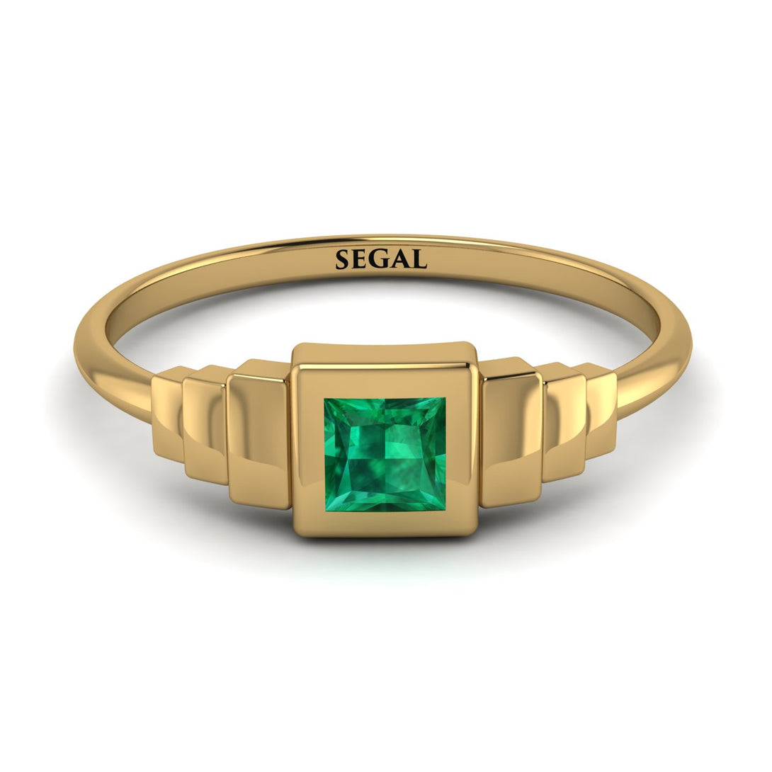 Geometric Princess Cut Emerald Ring - Everleigh No. 4