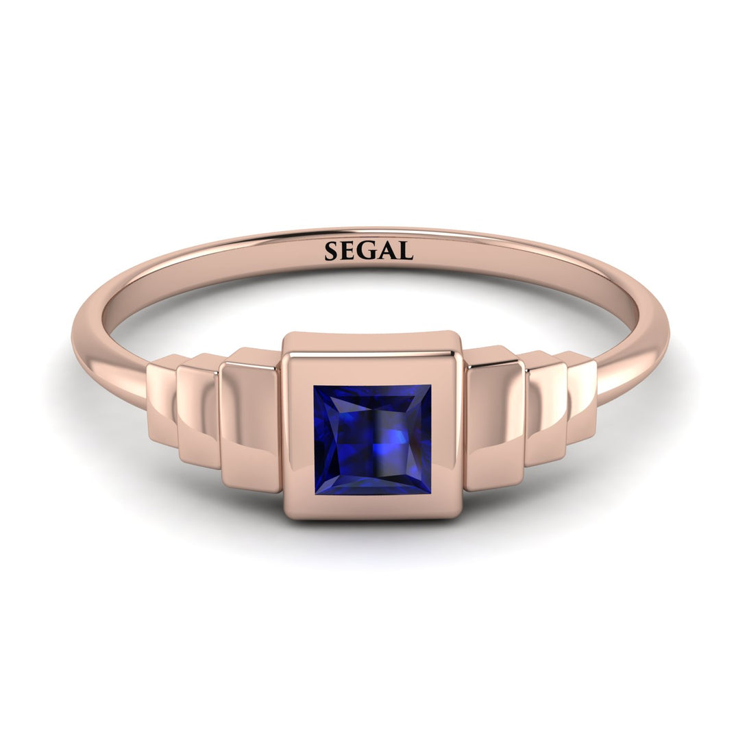 Geometric Princess Cut Sapphire Ring - Everleigh No. 14