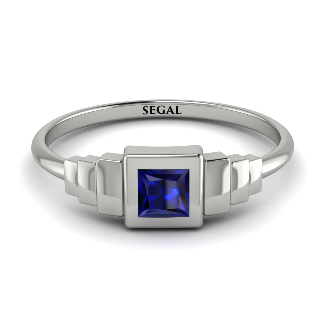 Geometric Princess Cut Sapphire Ring - Everleigh No. 15