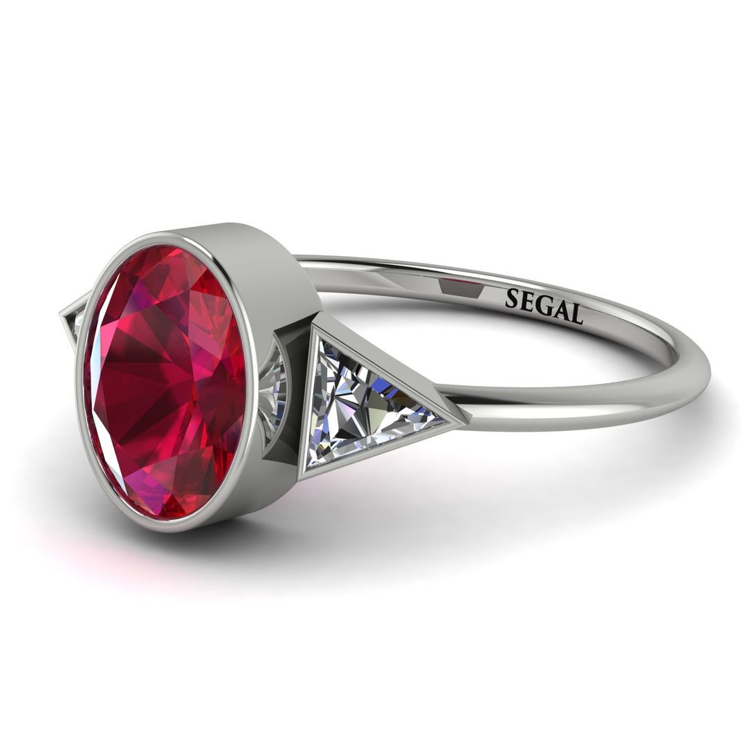 Geometrical Bezel Ruby Ring - Trinity No. 48