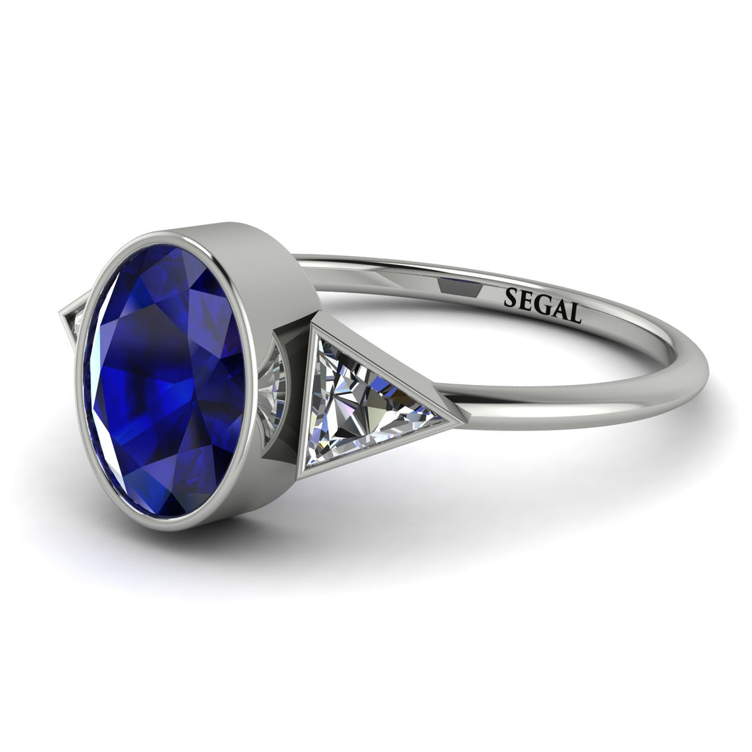 Geometrical Bezel Sapphire Ring - Trinity No. 63
