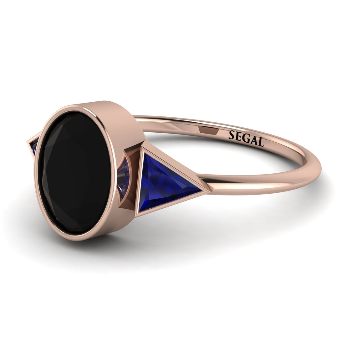 Geometrical Bezel Black Diamond Ring - Trinity No. 44