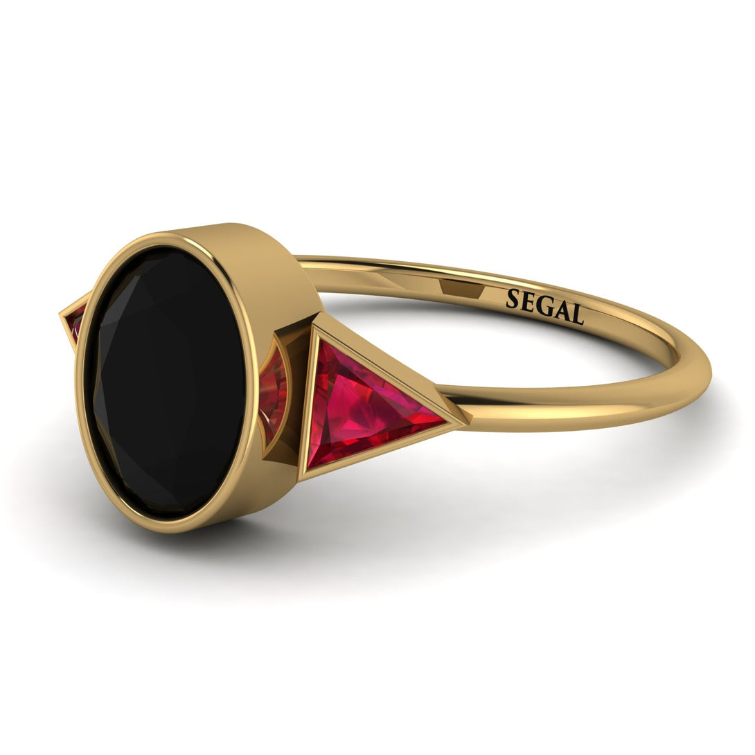 Geometrical Bezel Black Diamond Ring - Trinity No. 40