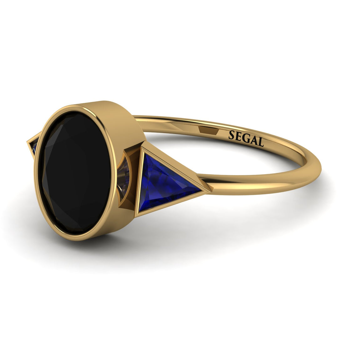Geometrical Bezel Black Diamond Ring - Trinity No. 43