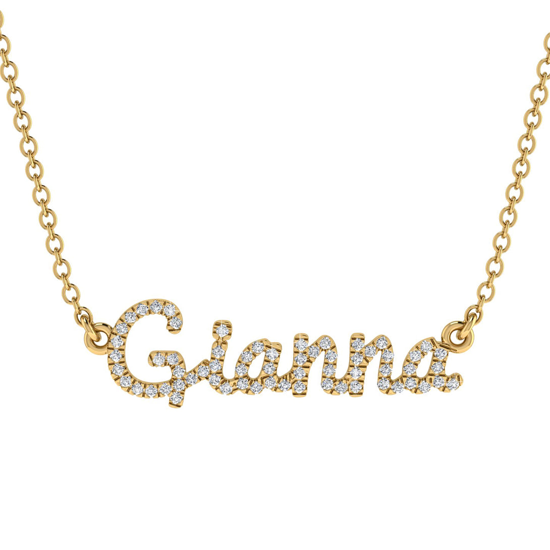 Diamond Gold Name Necklace - Gianna