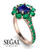 Glamorous Sapphire Halo Engagement Ring - Amaya No. 29 image 2
