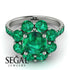 Glamorous Emerald Halo Engagement Ring - Amaya No. 21 image 3