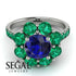 Glamorous Sapphire Halo Engagement Ring - Amaya No. 30 image 3