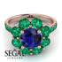 Glamorous Sapphire Halo Engagement Ring - Amaya No. 29 image 3