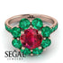Glamorous Ruby Halo Engagement Ring - Amaya No. 26 image 3