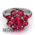 Glamorous Ruby Halo Engagement Ring - Amaya No. 57 image 3