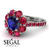 Glamorous Sapphire Halo Engagement Ring - Amaya No. 60 image 10
