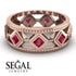 Custom Glamorous Lab Ruby Wedding Ring - Lucas No. 11 image 2