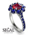 Glamorous Ruby Halo Engagement Ring - Amaya No. 72 image 2
