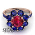 Glamorous Ruby Halo Engagement Ring - Amaya No. 71 image 3