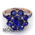 Glamorous Sapphire Halo Engagement Ring - Amaya No. 74 image 3
