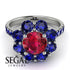 Glamorous Ruby Halo Engagement Ring - Amaya No. 72 image 3