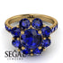 Glamorous Sapphire Halo Engagement Ring - Amaya No. 73 image 3