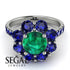 Glamorous Emerald Halo Engagement Ring - Amaya No. 66 image 3