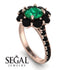 Glamorous Emerald Halo Engagement Ring - Amaya No. 35 image 2