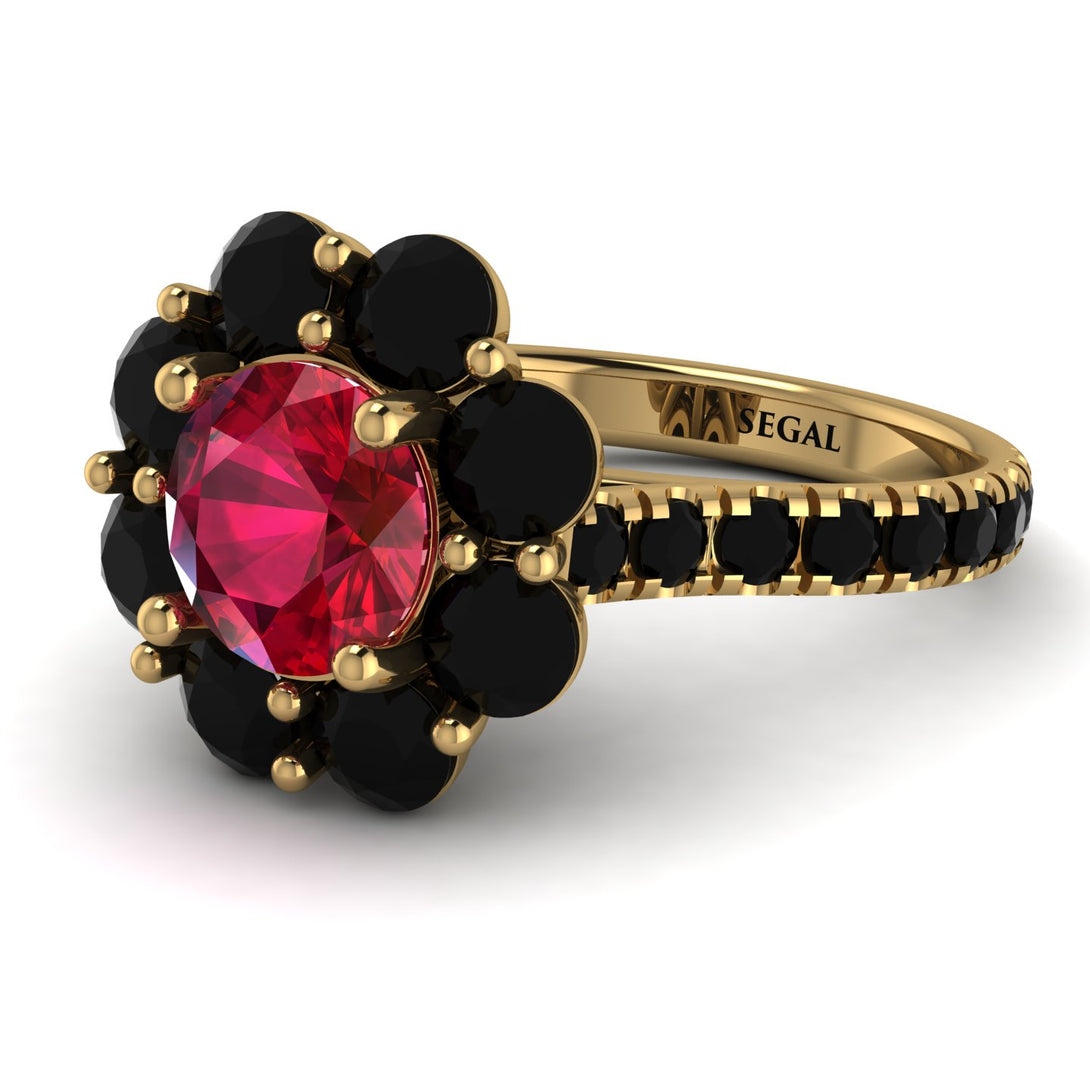 Glamorous Ruby Halo Engagement Ring - Amaya No. 40