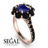 Glamorous Sapphire Halo Engagement Ring - Amaya No. 44 image 2
