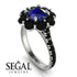 Glamorous Sapphire Halo Engagement Ring - Amaya No. 45 image 2