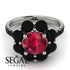 Glamorous Ruby Halo Engagement Ring - Amaya No. 42 image 3