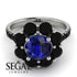 Glamorous Sapphire Halo Engagement Ring - Amaya No. 45 image 3