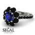 Glamorous Sapphire Halo Engagement Ring - Amaya No. 45 image 10