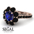 Glamorous Sapphire Halo Engagement Ring - Amaya No. 44 image 10