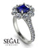 Glamorous Sapphire Halo Engagement Ring - Amaya No. 15 image 2