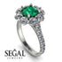 Glamorous Emerald Halo Engagement Ring - Amaya No. 6 image 2
