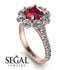 Glamorous Ruby Halo Engagement Ring - Amaya No. 11 image 2