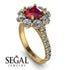 Glamorous Ruby Halo Engagement Ring - Amaya No. 10 image 2