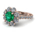 Glamorous Emerald Halo Engagement Ring - Amaya No. 5 image 1