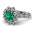 Glamorous Emerald Halo Engagement Ring - Amaya No. 6 image 1