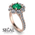 Glamorous Emerald Halo Engagement Ring - Amaya No. 5 image 2