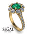 Glamorous Emerald Halo Engagement Ring - Amaya No. 4 image 2