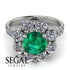 Glamorous Emerald Halo Engagement Ring - Amaya No. 6 image 3