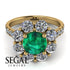 Glamorous Emerald Halo Engagement Ring - Amaya No. 4 image 3