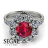 Glamorous Ruby Halo Engagement Ring - Amaya No. 12 image 3