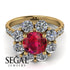 Glamorous Ruby Halo Engagement Ring - Amaya No. 10 image 3