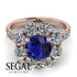 Glamorous Sapphire Halo Engagement Ring - Amaya No. 14 image 3